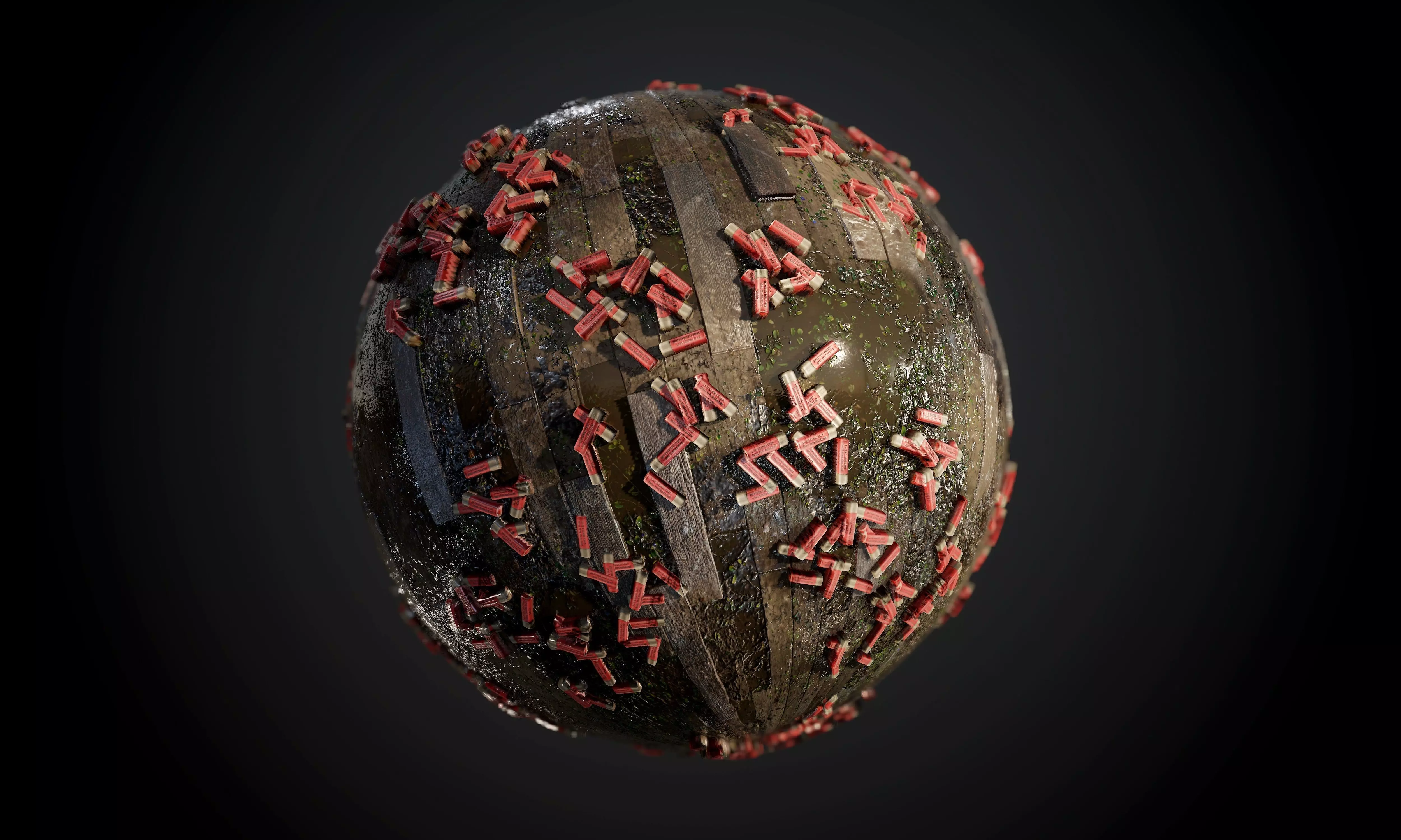 Wood Floor Mud Dirt Soil Shotgun Shells Seamless PBR Texture Texture_0