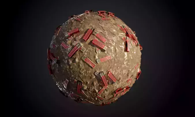 Mud Soil Ground Terrain Shotgun Shells Seamless PBR Texture