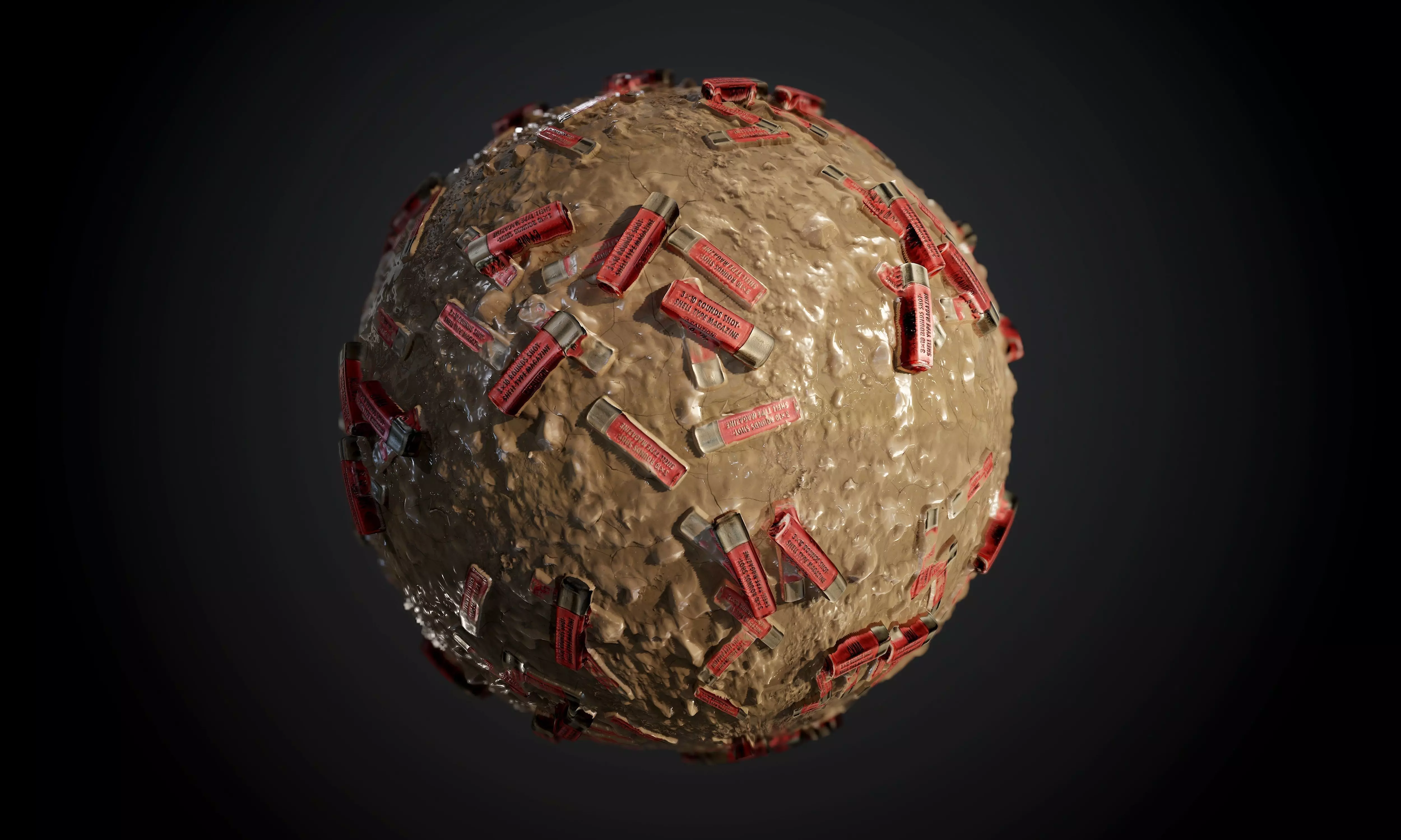 Mud Soil Ground Terrain Shotgun Shells Seamless PBR Texture Texture_0