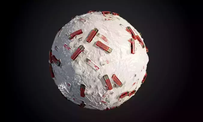 Snow Ground Terrain Shotgun Shells Seamless PBR Texture
