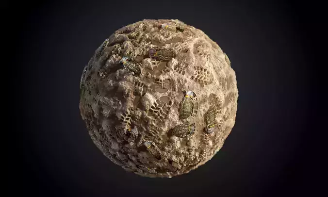 Mud Sand Grenade Ground Terrain Seamless PBR Texture