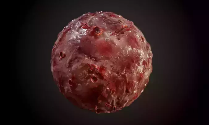 Skin Guts Bloody Burn Warts Seamless PBR Texture Texture