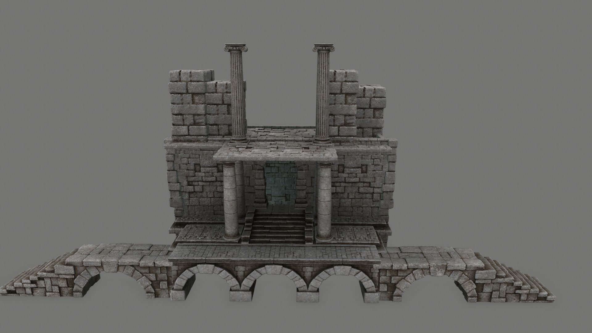 old ruin set Low-poly 3D model_7