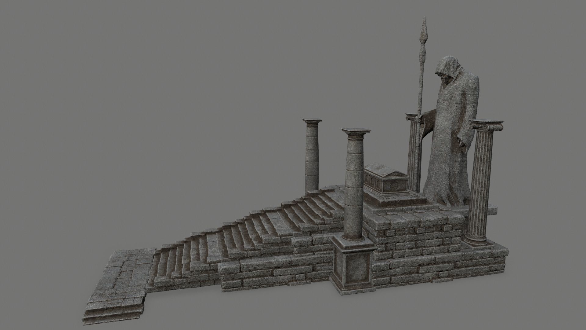 old ruin set Low-poly 3D model_5