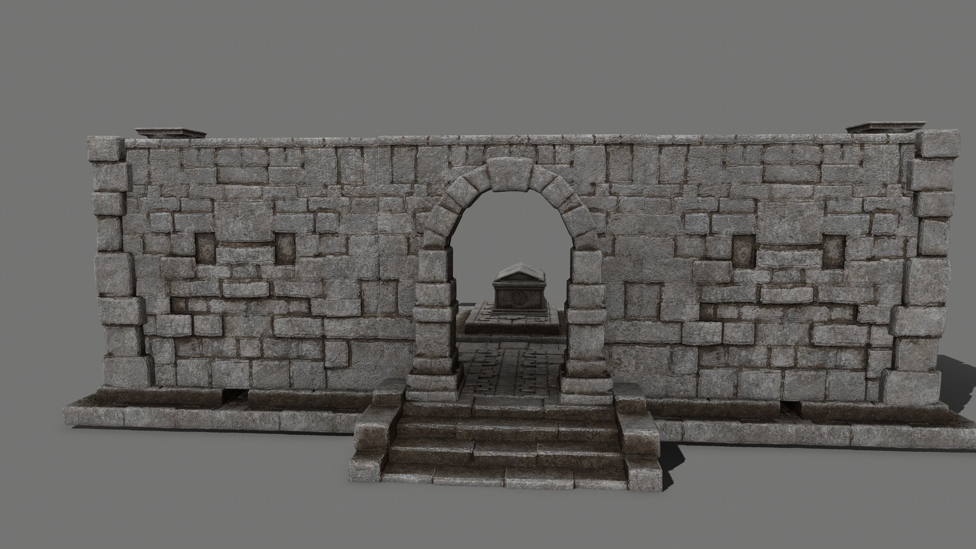 old ruin set Low-poly 3D model_4