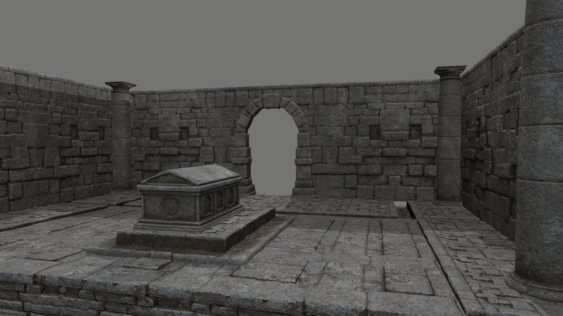old ruin set Low-poly 3D model_1