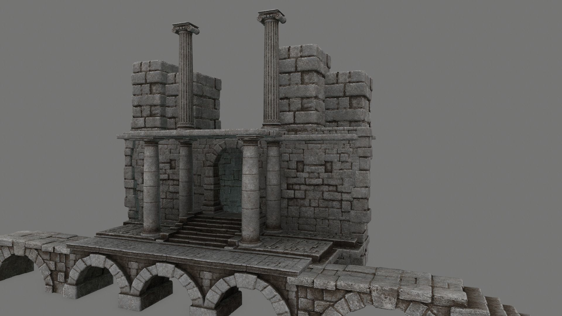 old ruin set Low-poly 3D model_8