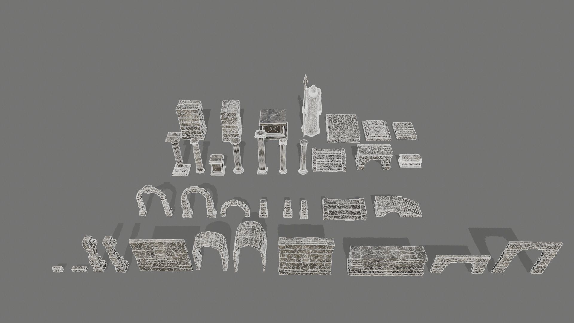 old ruin set Low-poly 3D model_45