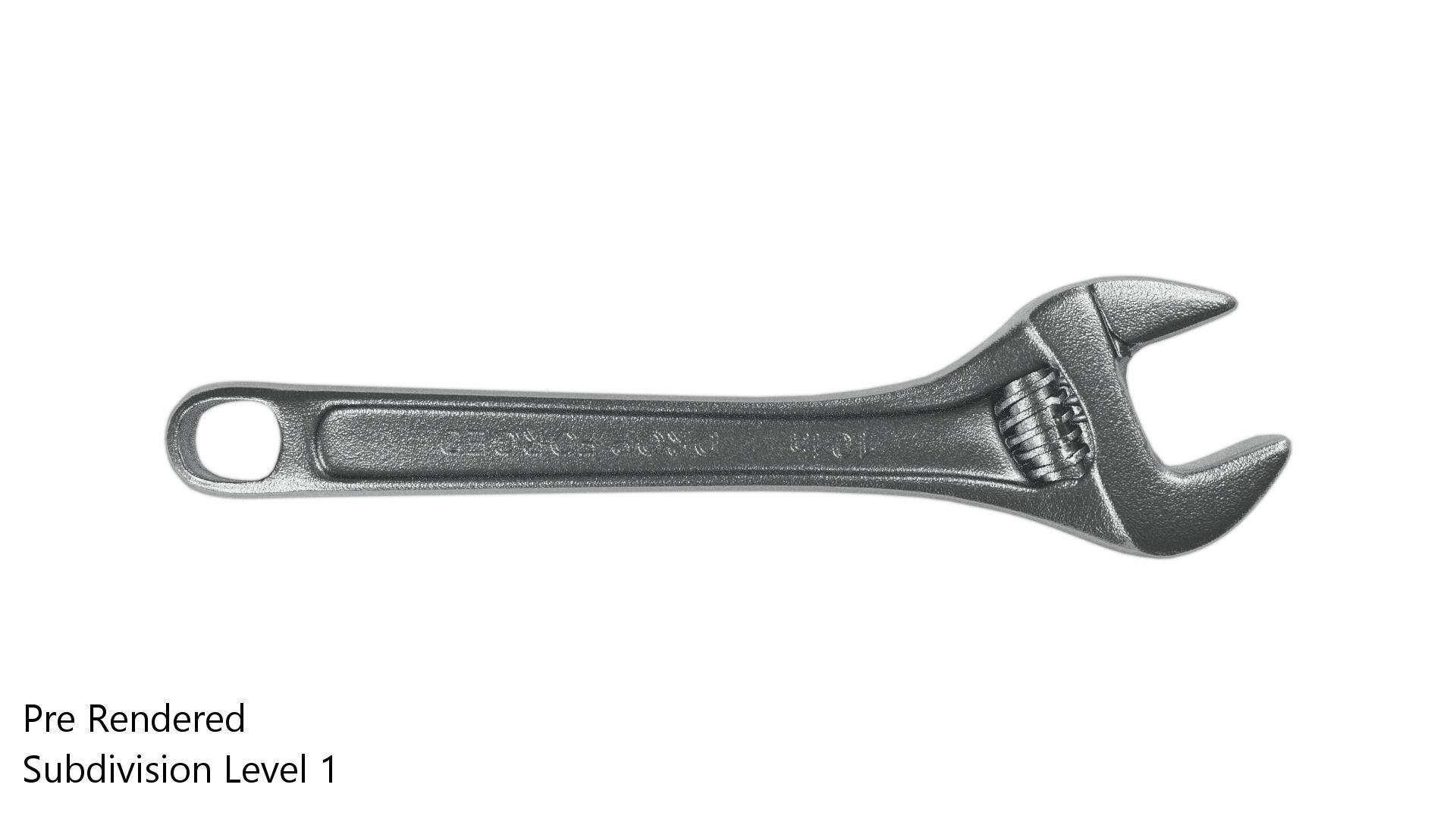 Crescent Wrench Low-poly 3D model_2