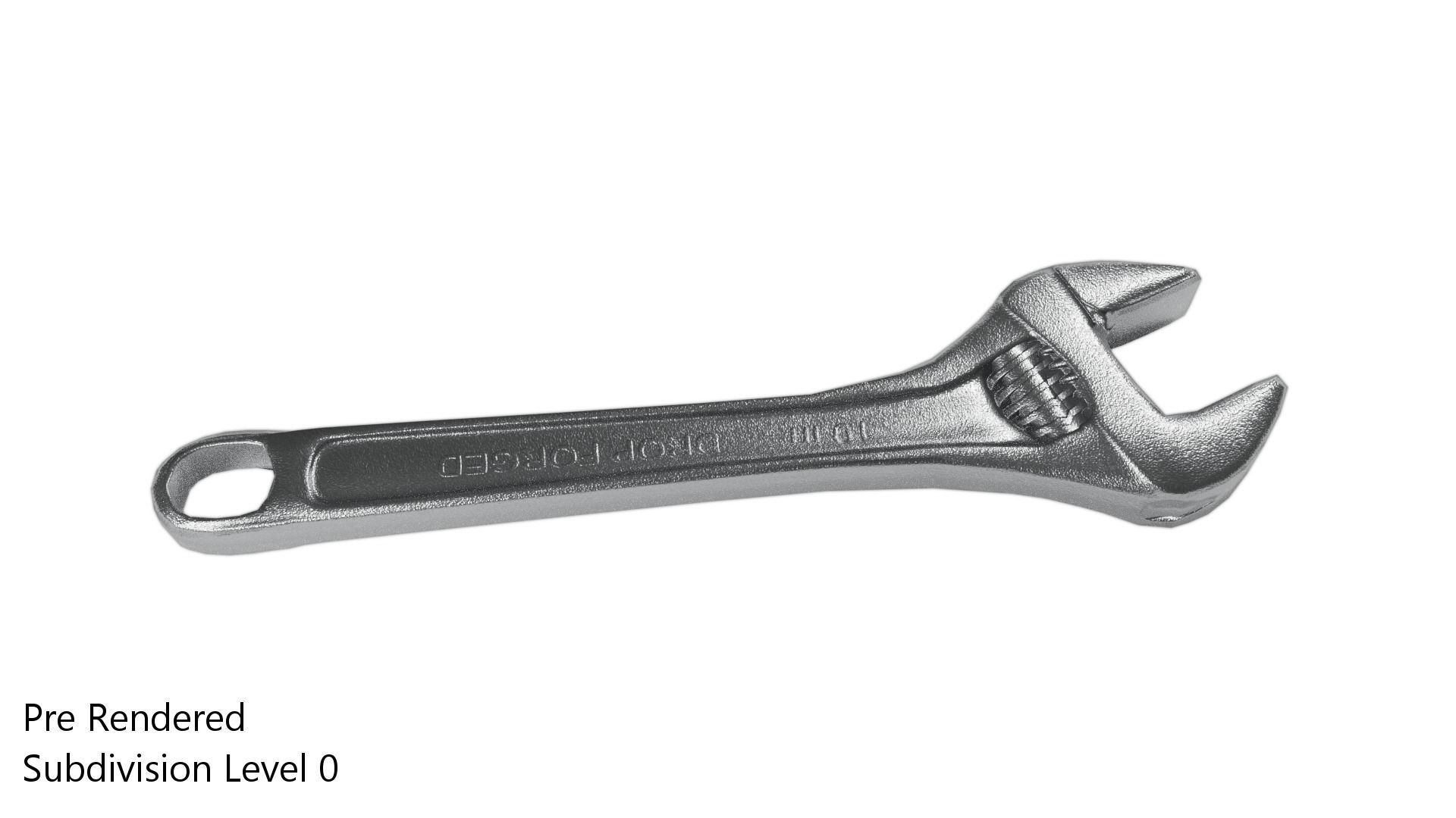 Crescent Wrench Low-poly 3D model_4