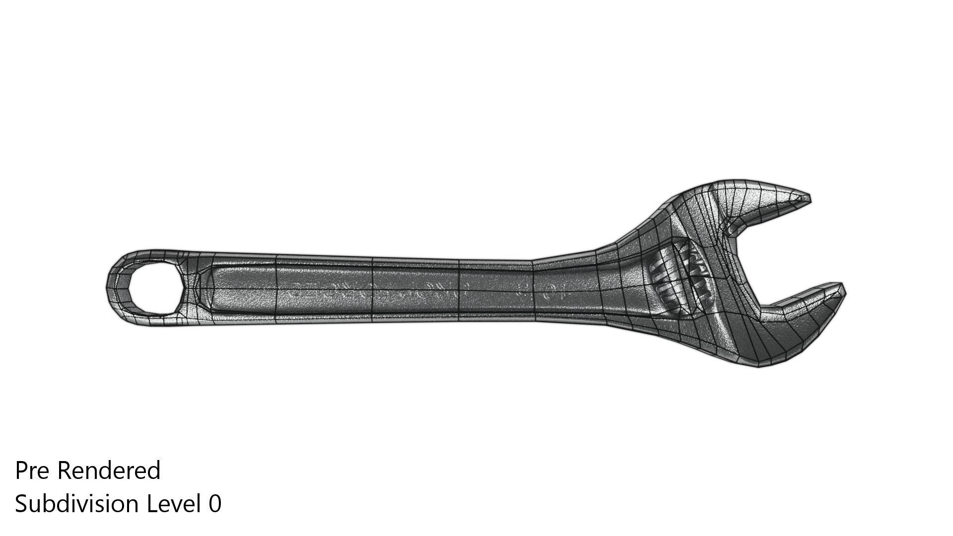 Crescent Wrench Low-poly 3D model_3