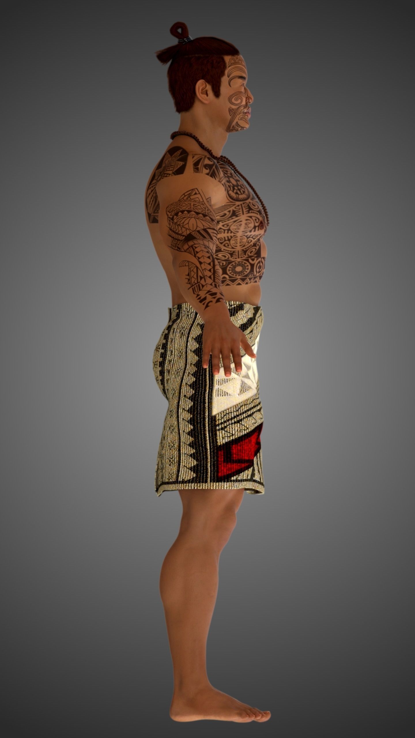 Native Polynesian Male 3D model_6