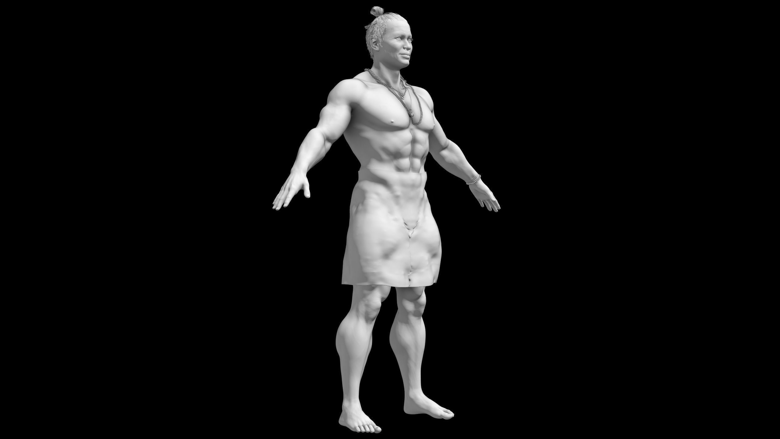 Native Polynesian Male 3D model_2