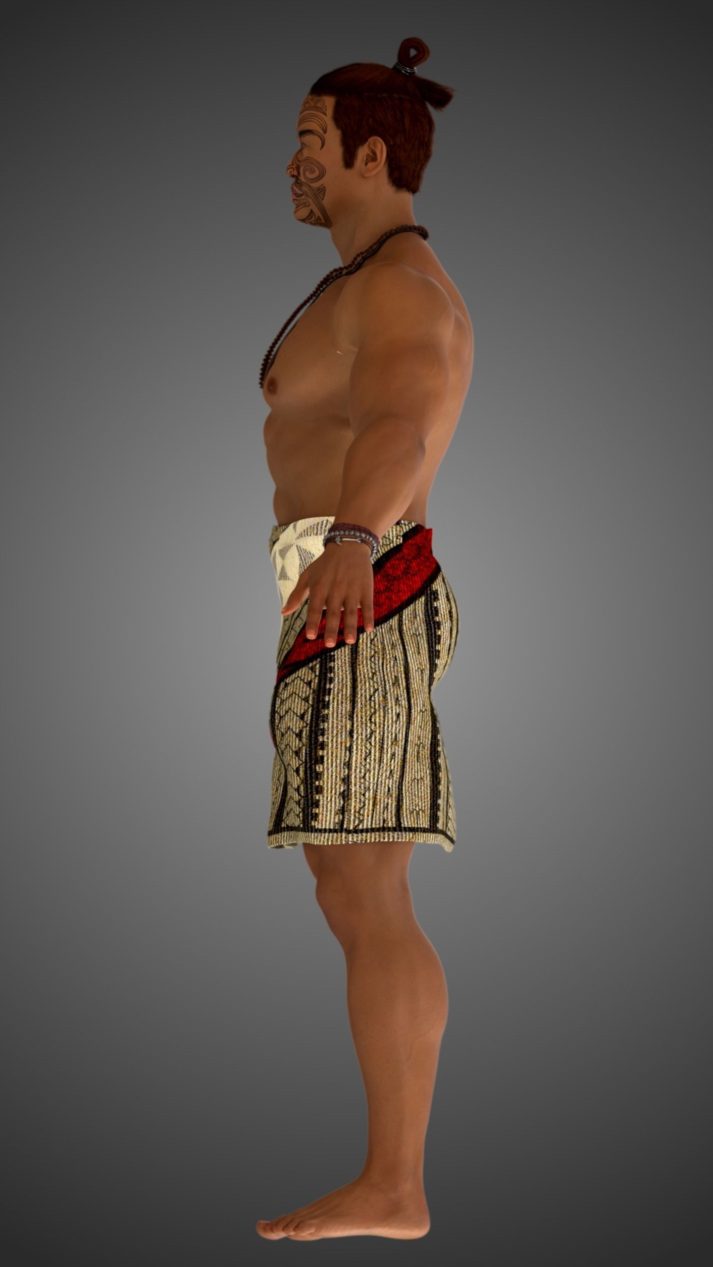 Native Polynesian Male 3D model_7