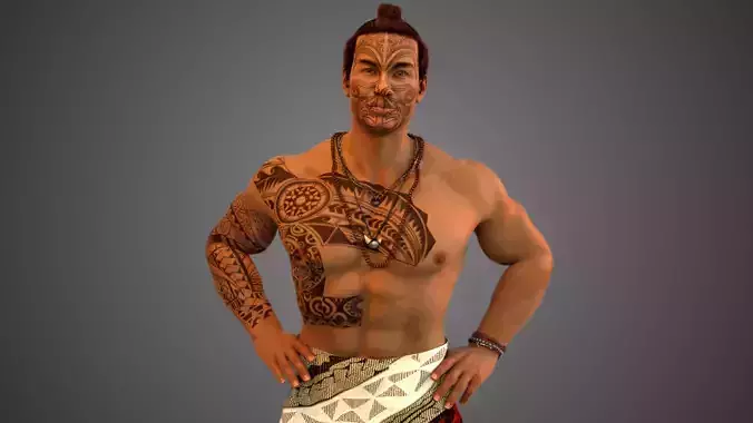 Native Polynesian Male 3D model Native Polynesian Male 3D model