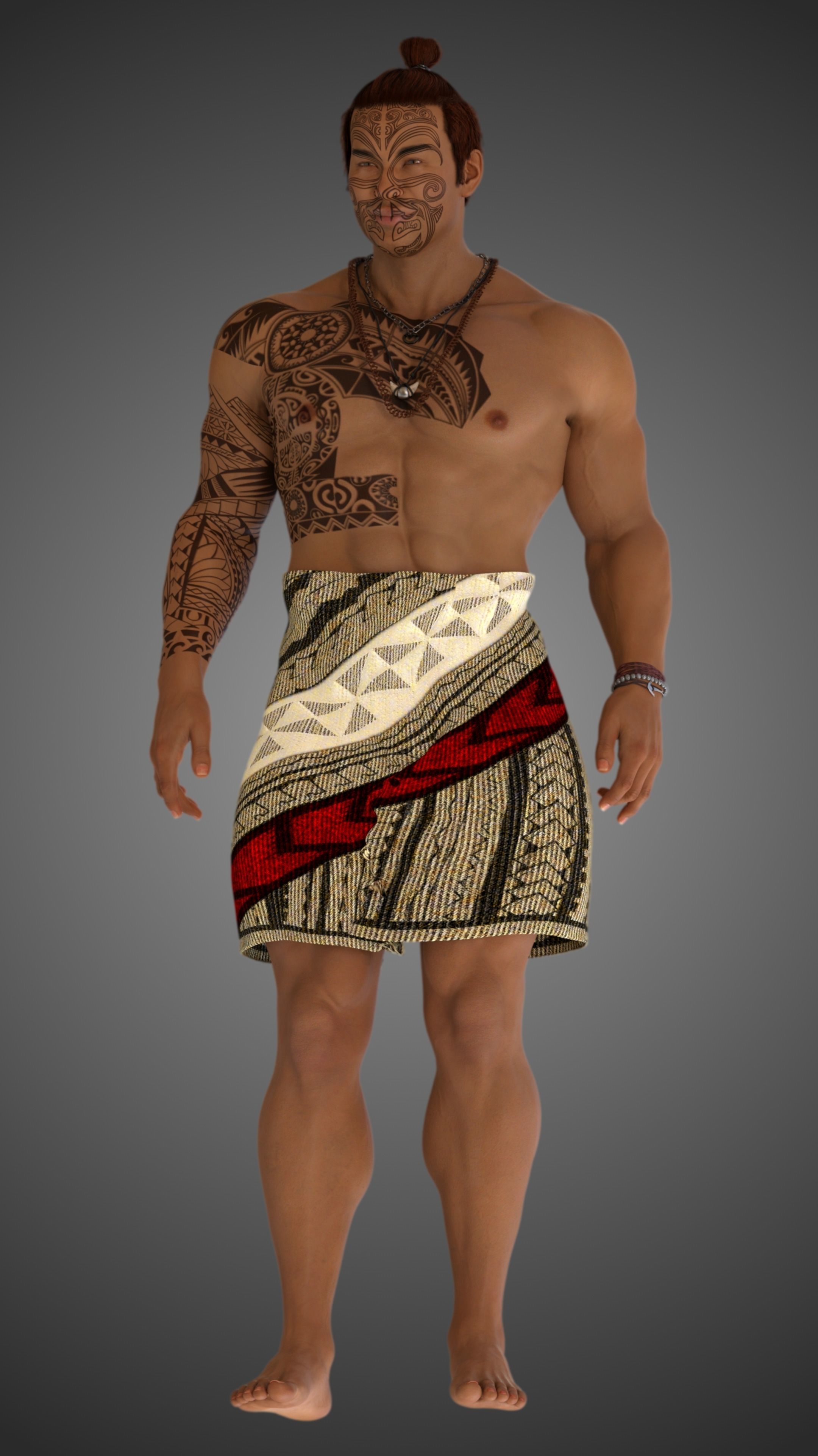 Native Polynesian Male 3D model_11