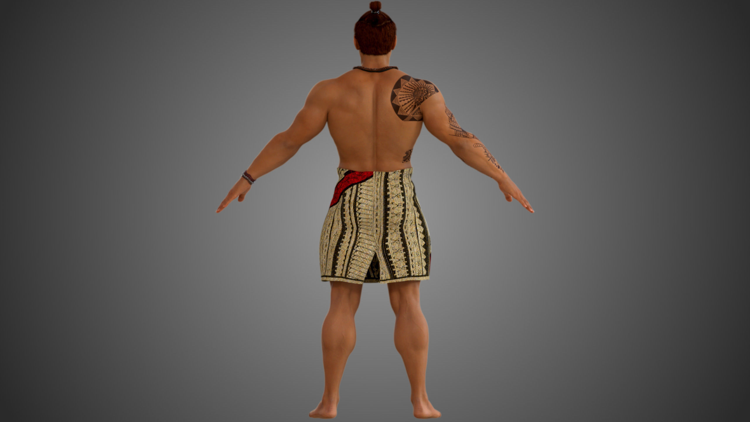 Native Polynesian Male 3D model_8