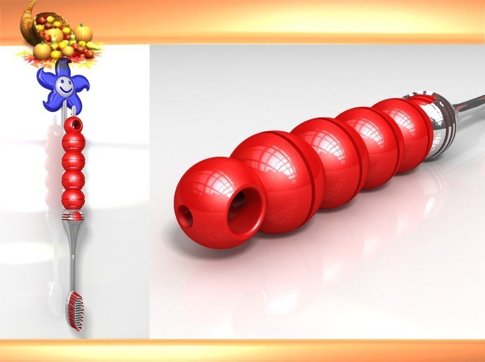 Candied haws toothbrush 3D model design 3D print model_5