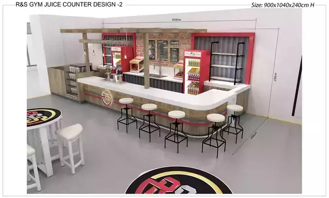 Modern juice bar kiosk juice kiosk design kiosk with fruit juice 3D model