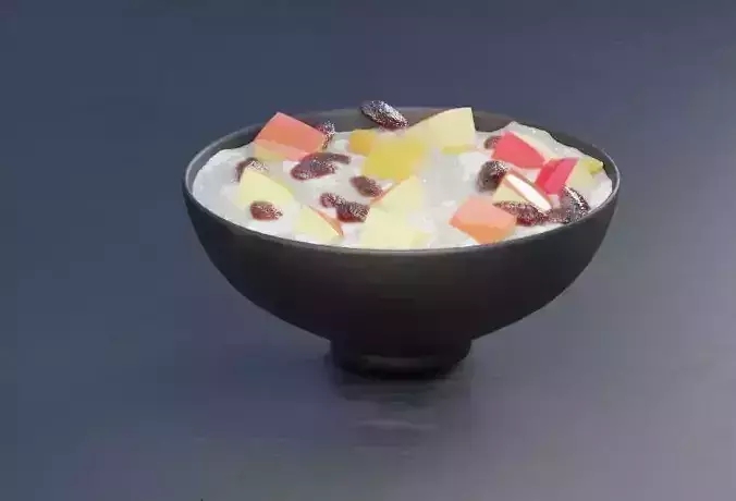 oat fruit and raisen meal food 3d model 3D model