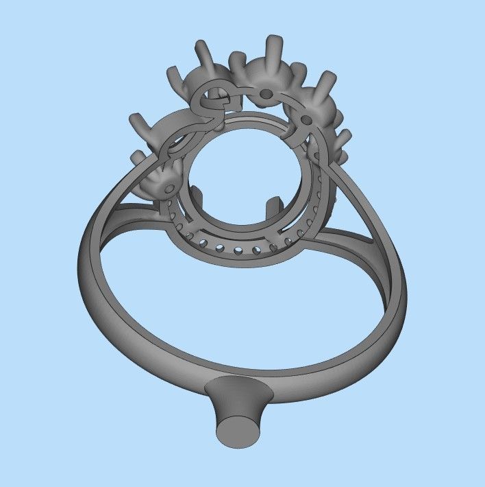 Women ring with gems 3dm stl vintage 3D print model_21