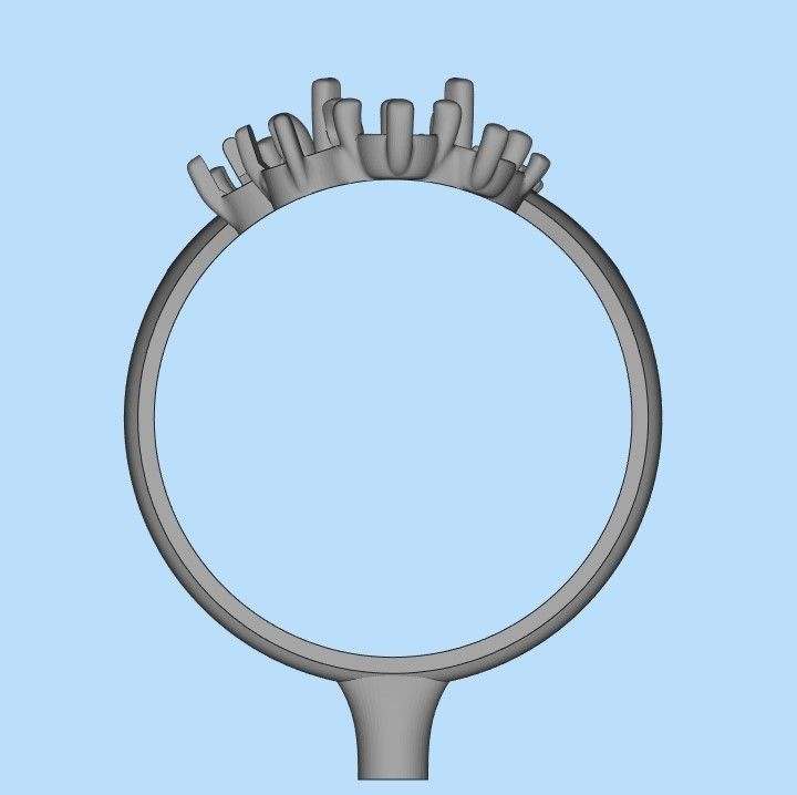 Women ring with gems 3dm stl vintage 3D print model_18