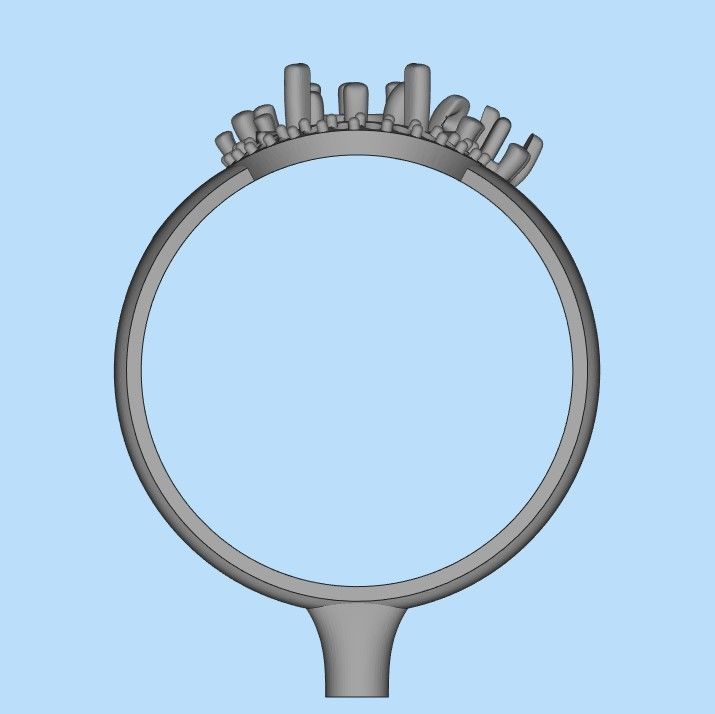 Women ring with gems 3dm stl vintage 3D print model_16