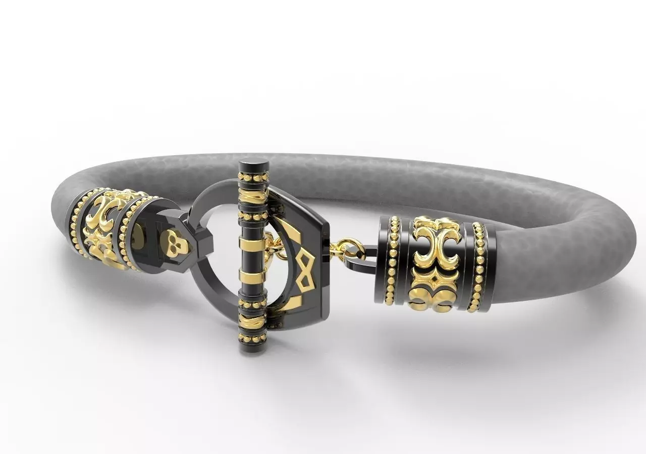 Bracelet with cord 3D print model_0