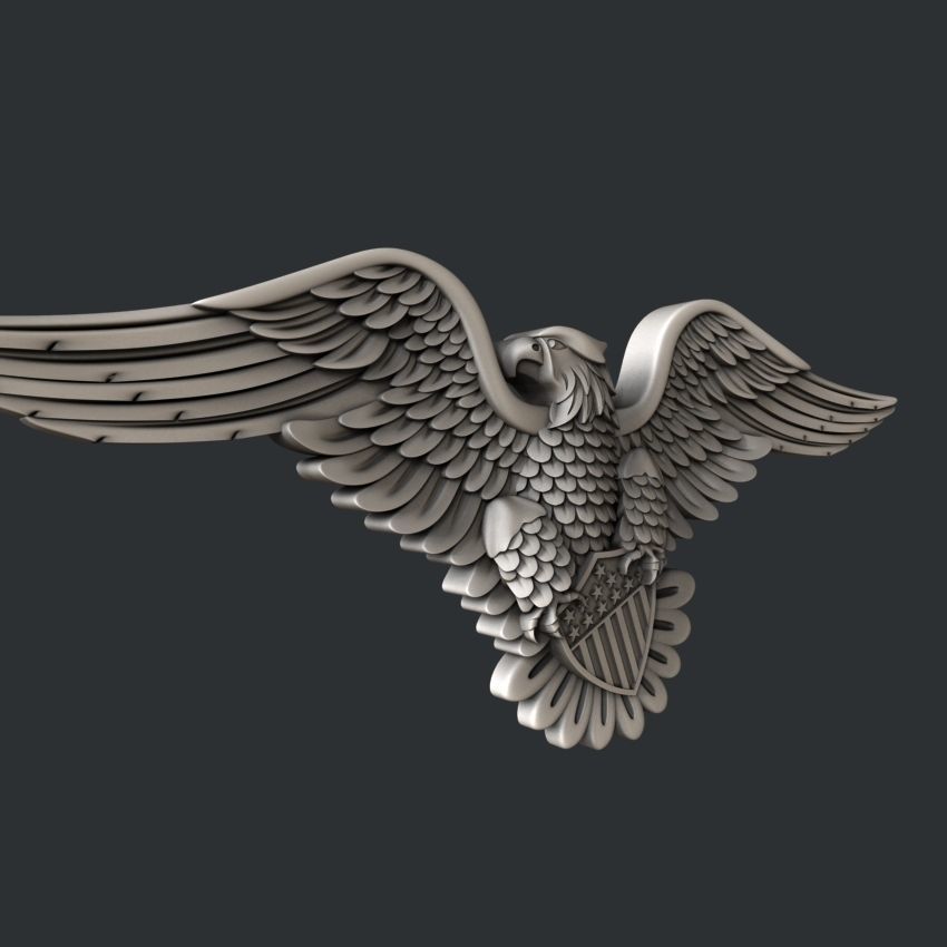 3d STL models for CNC router USA eagle 3D model_2