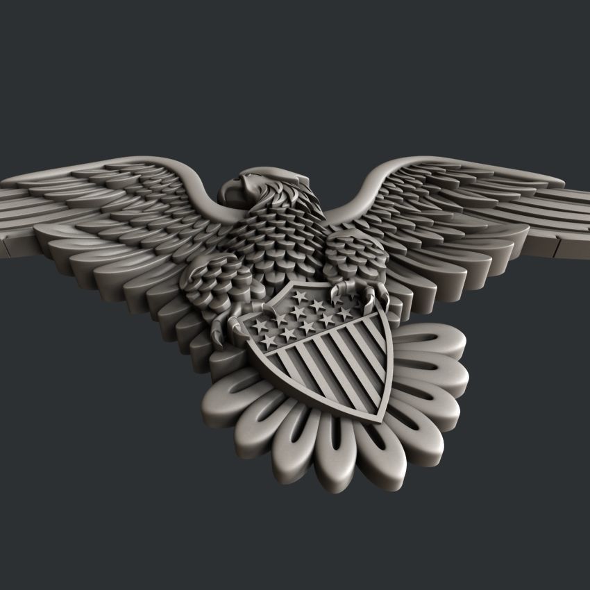 3d STL models for CNC router USA eagle 3D model_4