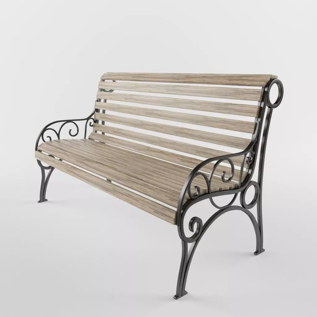 bench wrought iron park Free 3D model