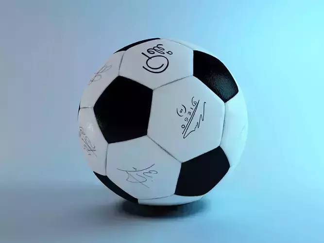 Football soccer ball with signatures Free 3D model