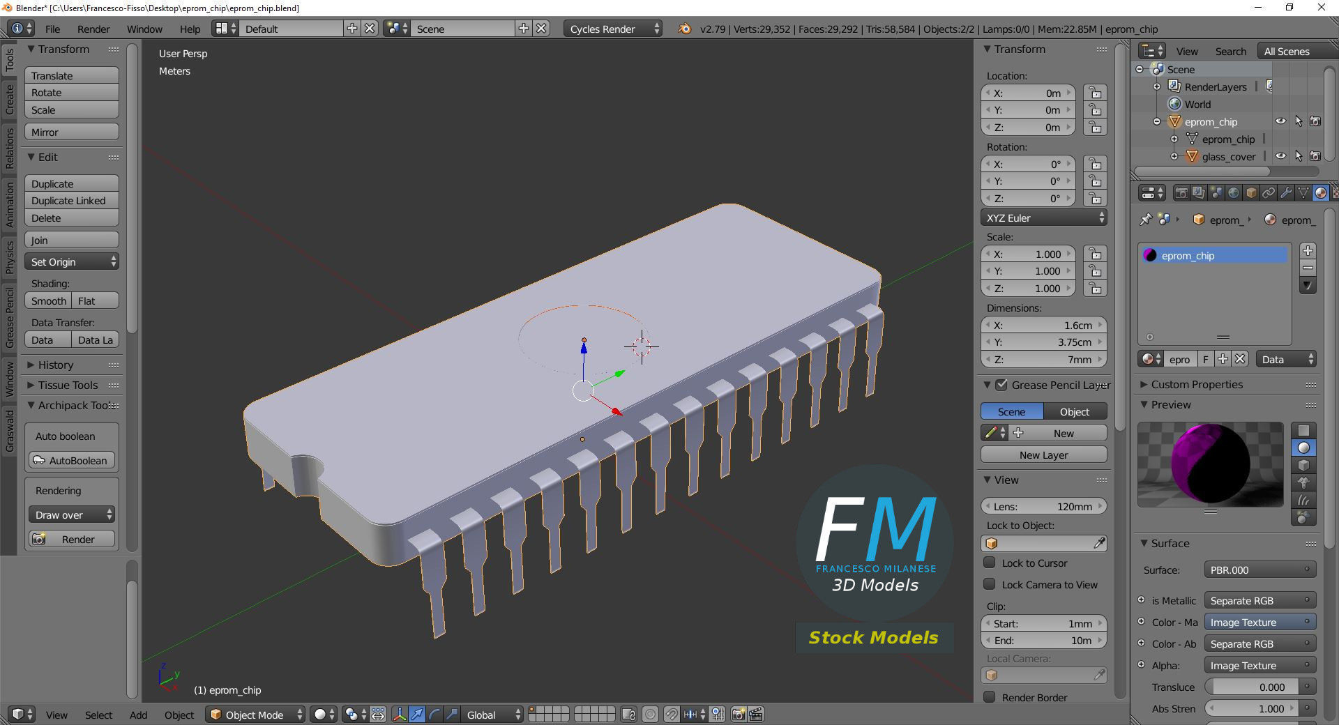 EPROM chip 3D model_9