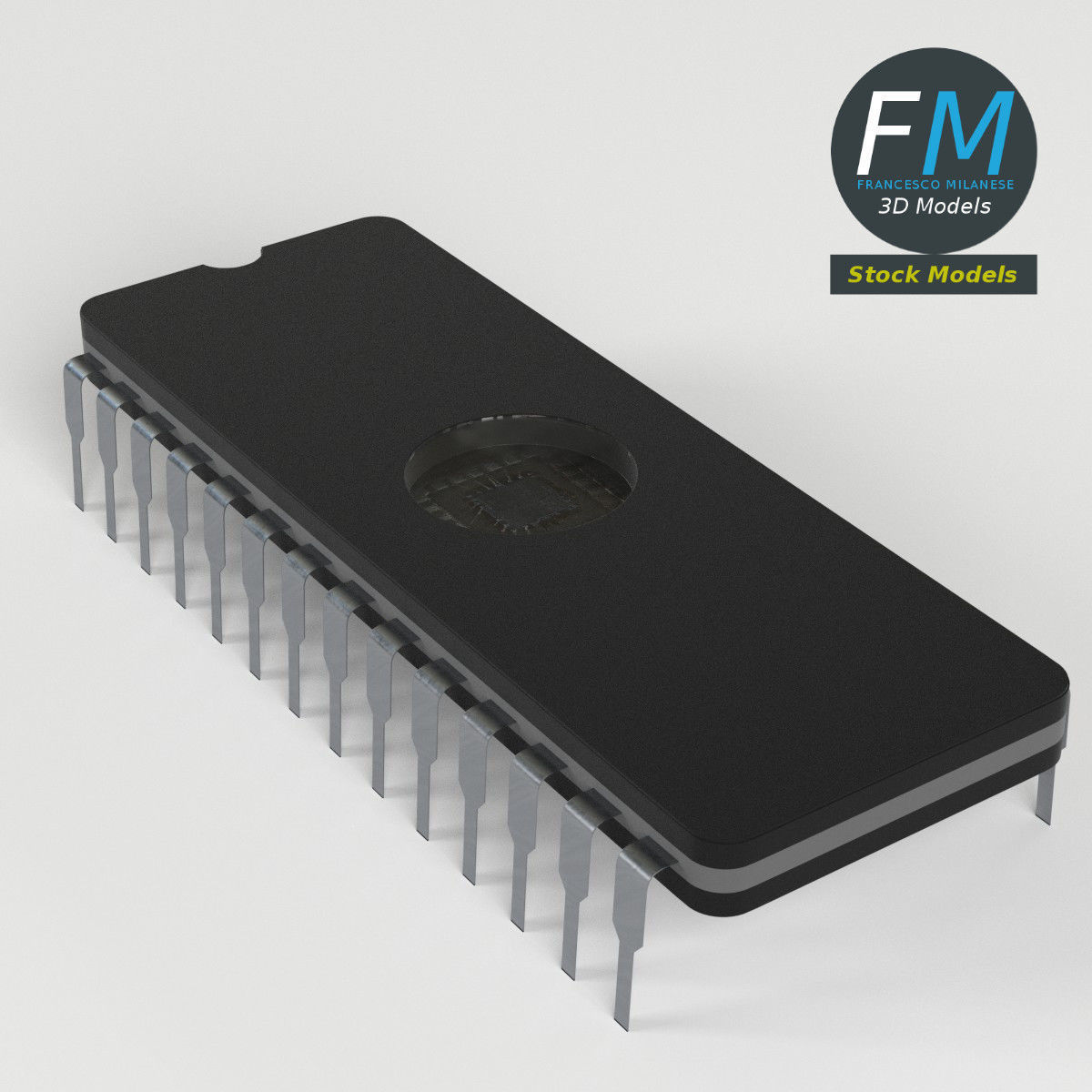 EPROM chip 3D model_2