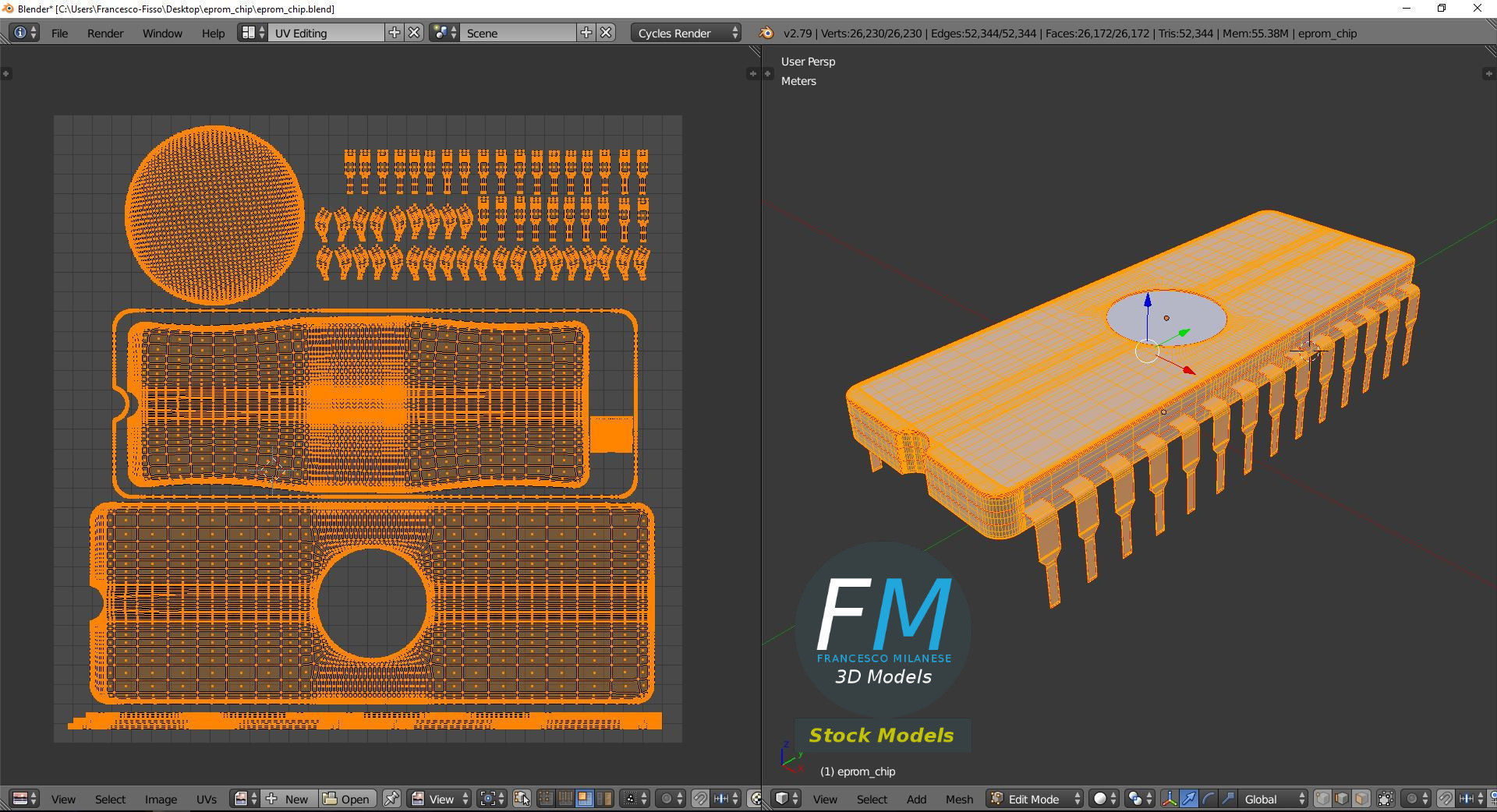 EPROM chip 3D model_10