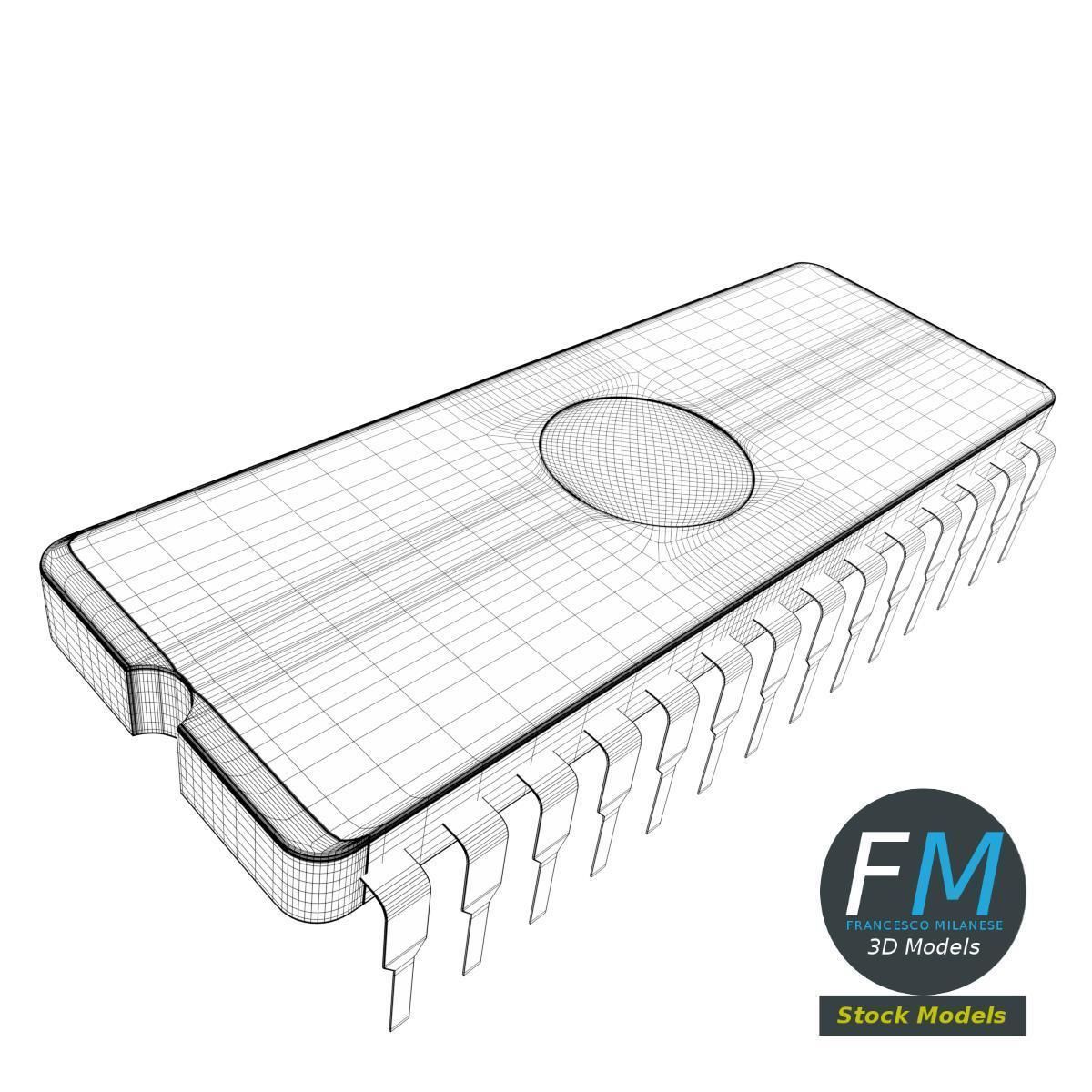 EPROM chip 3D model_7