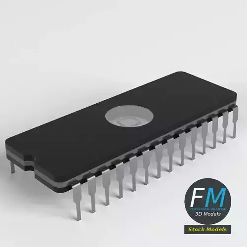 EPROM chip 3D model EPROM chip 3D model
