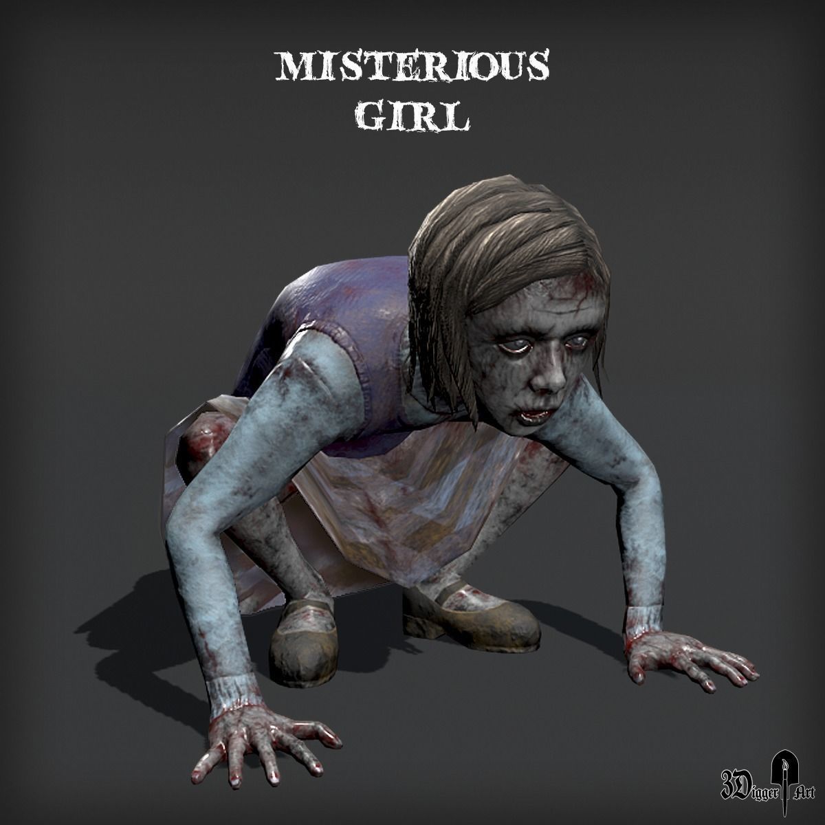 Mysterious Girl Low-poly 3D model_5