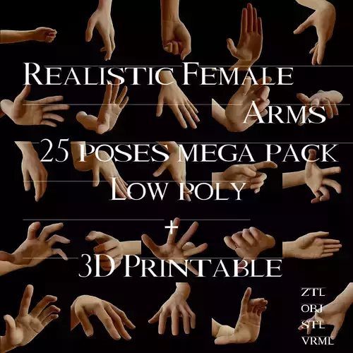 Realistic Female Arms 25 Poses