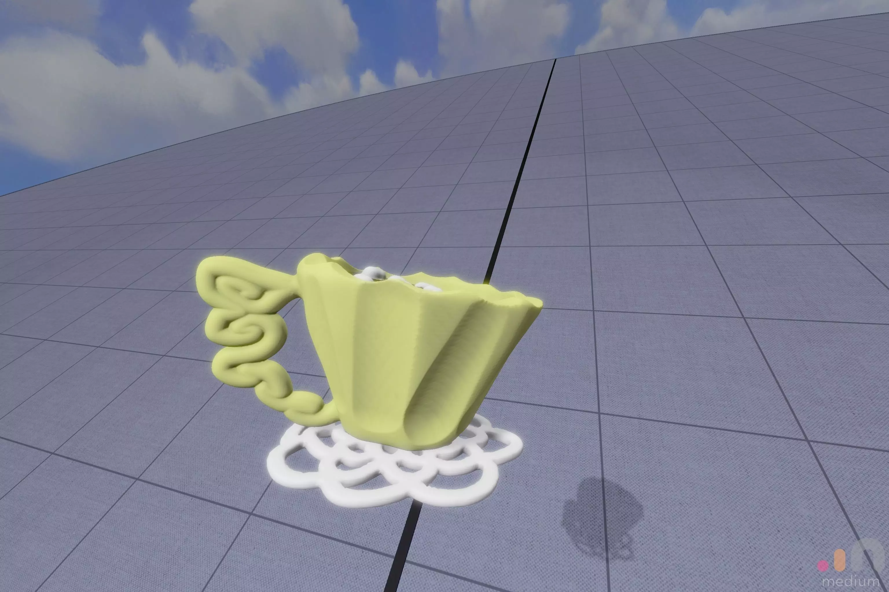 Cocoa Cup on Doily Free 3D model