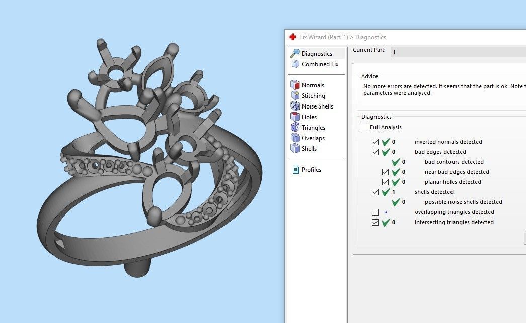 Design Women ring with gems 3dm stl 3D print model 3D print model_18