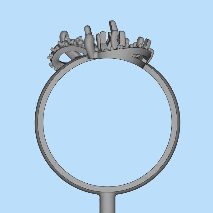 Design Women ring with gems 3dm stl 3D print model 3D print model_22