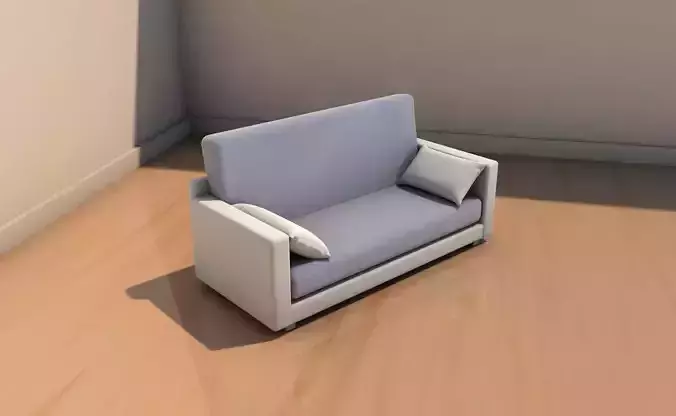Sofa with cushions 3D model
