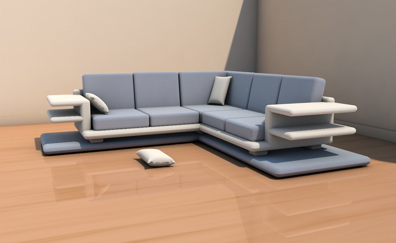 Long sofa 3D model_1