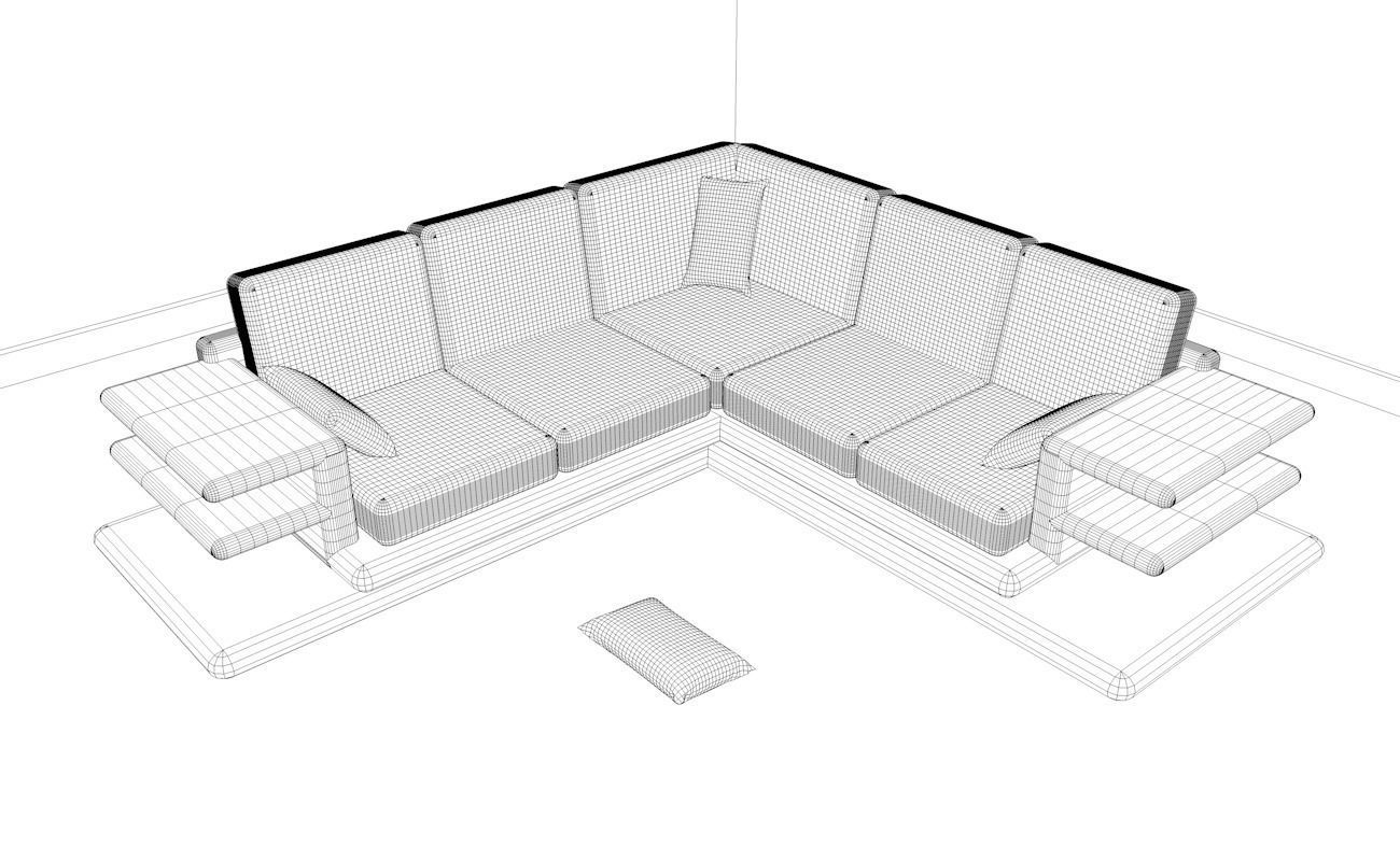 Long sofa 3D model_8