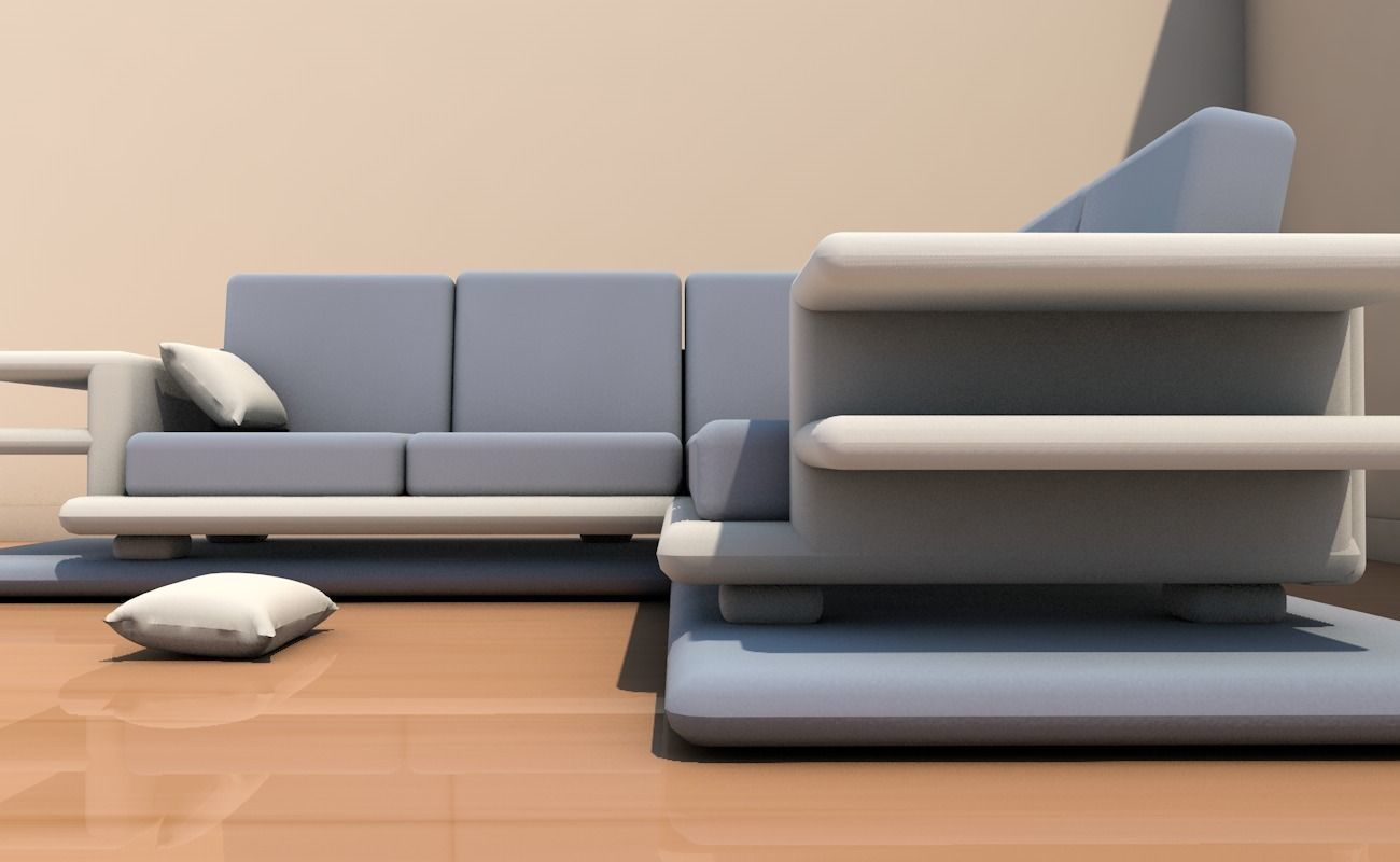 Long sofa 3D model_6