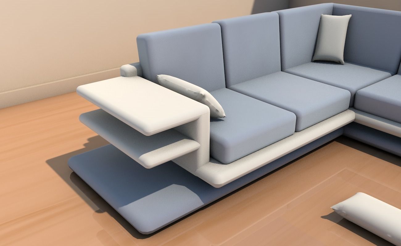 Long sofa 3D model_5