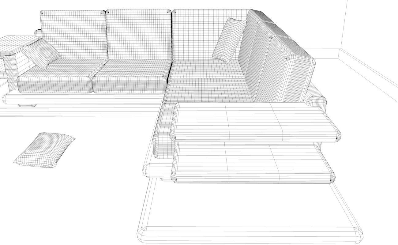 Long sofa 3D model_9