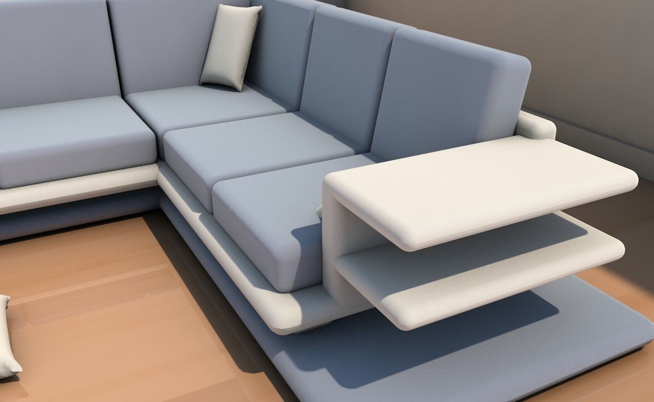 Long sofa 3D model_4