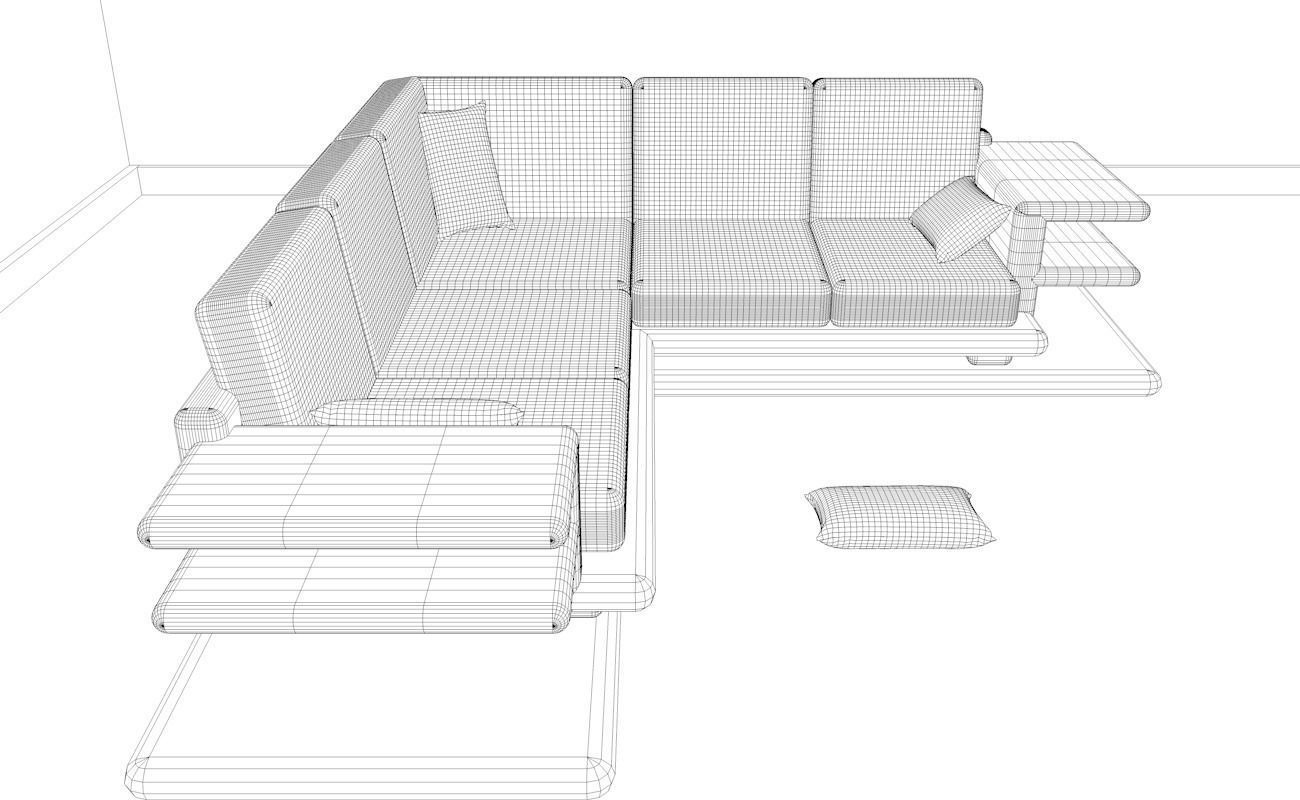 Long sofa 3D model_10